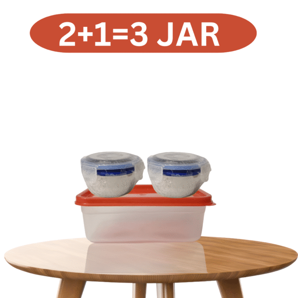 3 Jar Food Storage Container Set | 2 Small Steelnes Stell + 1 Large Airtight Plastic Dabba | Leakproof, BPA-Free, Reusable | Tiffin & Kitchen Storage Box